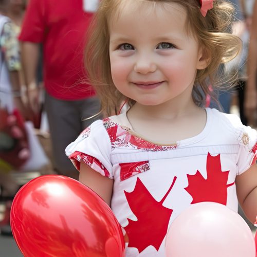 Canada day cute kids celebration