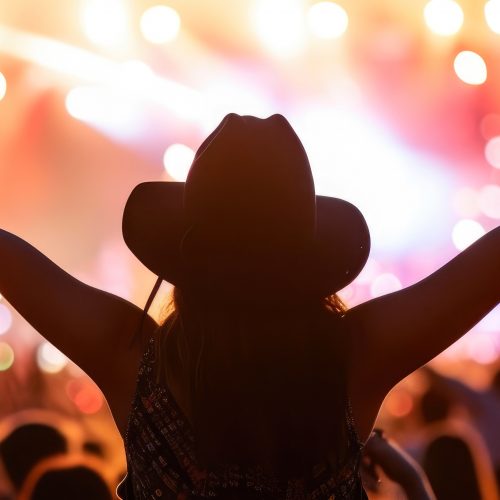 Sunset Serenade: Stagecoach Festival Silhouette